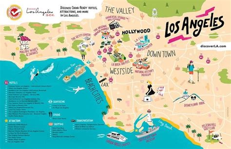 los angeles attractions map.